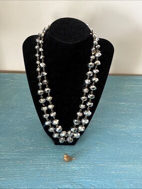 Vintage Kenneth Cole, New York double strand faceted crystal necklace